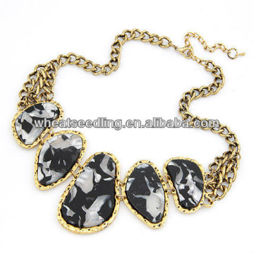 Fashion Alloy diamond style gold necklace models Wholesale 84g-400x150x51mm Necklace Jewelry 09042899